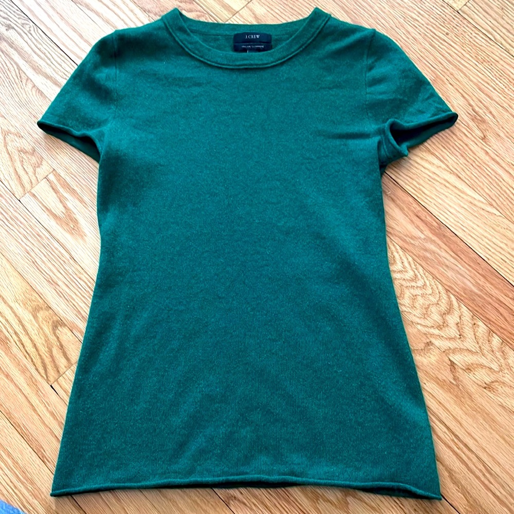 J. Crew xs 100% Italian cashmere sweater tee top short sleeve